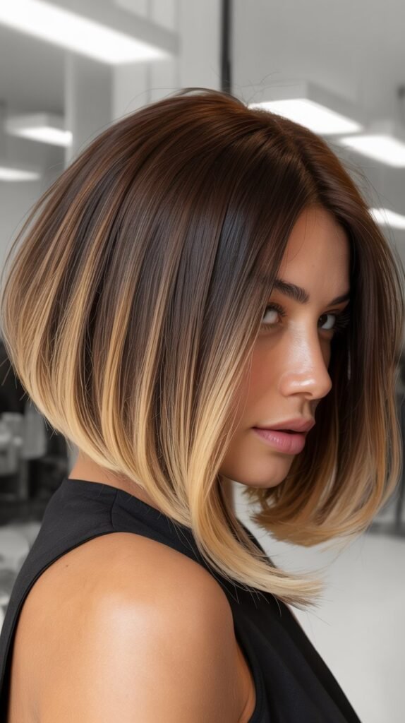 Angled Bob with Ombre