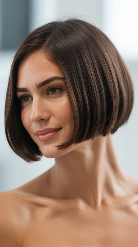 Chin-Length Bob with Tucked Sides
