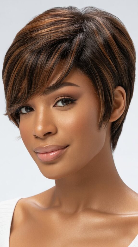 Pixie Cut with Side Swept Bangs