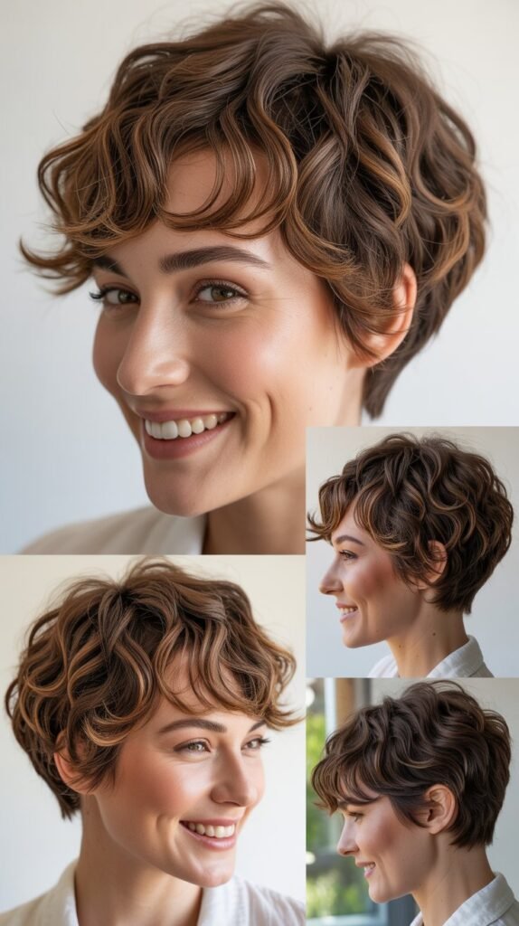 Side-Swept Pixie with Browline Glasses