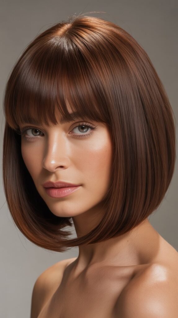 Rounded Bob with Full Bangs