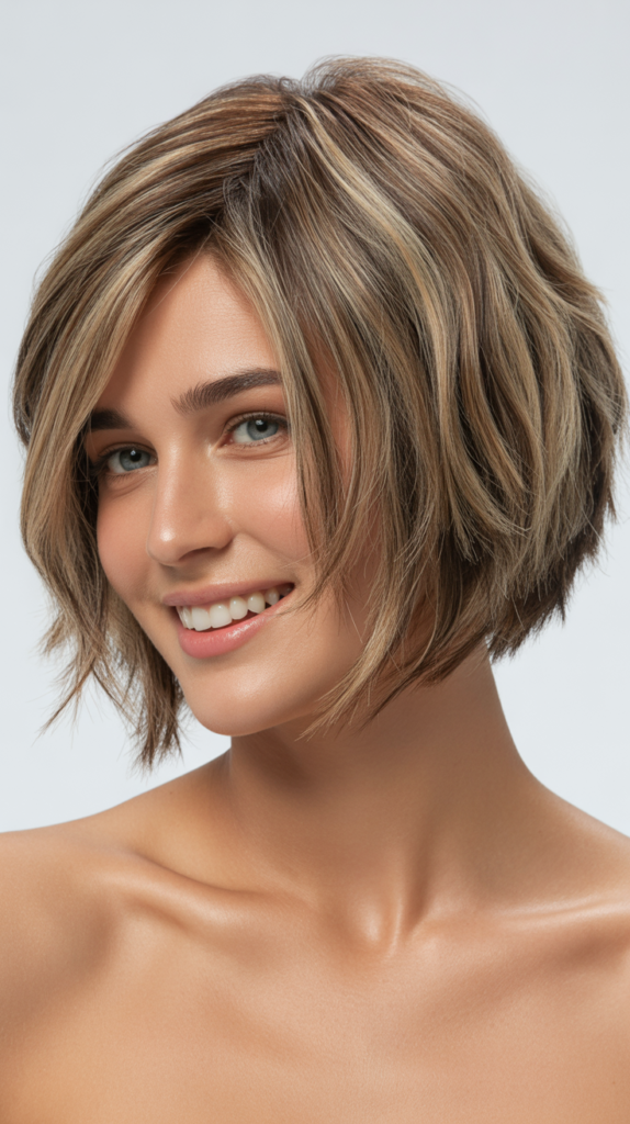 Choppy Bob for Round Faces