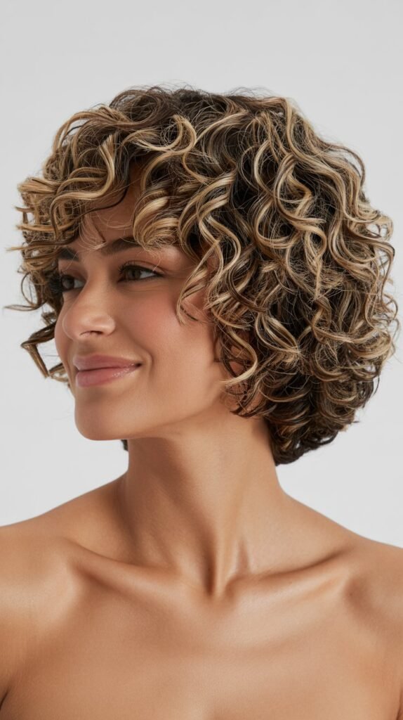 Layered Curly Inverted Bob