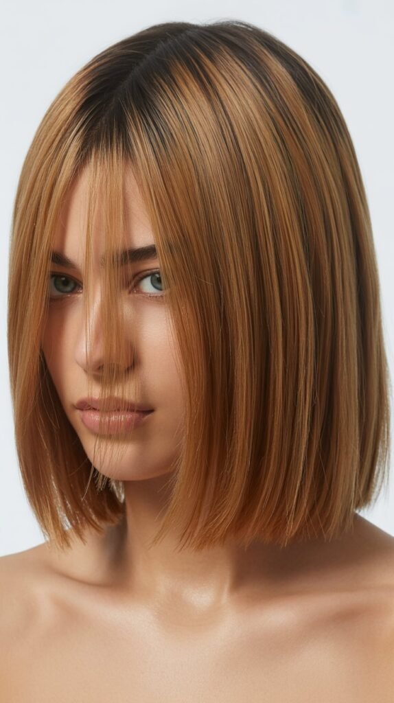 Piecey Curtain Bangs with Straight Lob