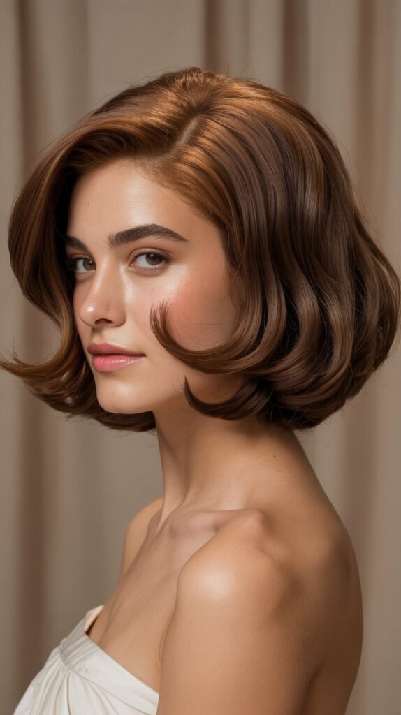 Vintage-Inspired Angled Bob with Rounded Layers