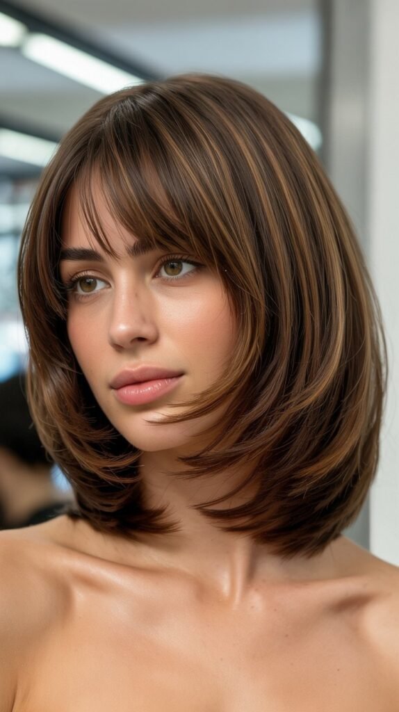  Layered Bob for Round Faces