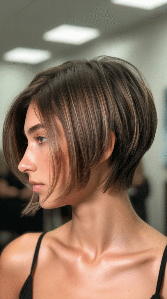 Best 37 Flattering Stacked Inverted Bob Haircuts for Thin Fine Hair 21 Stacked Bob with Piecey Separation for Texture