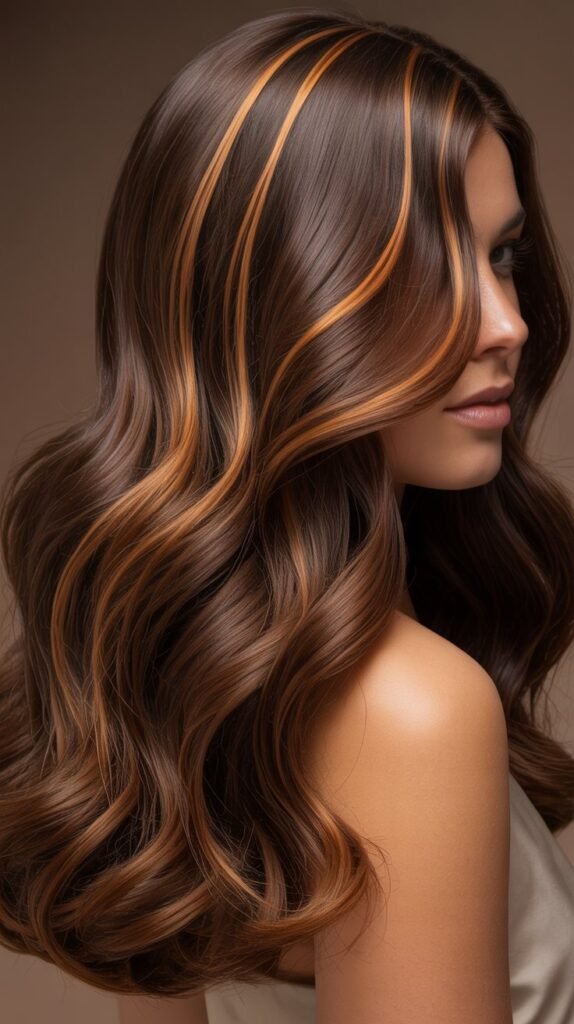 Chestnut Brown with Caramel Ribbons