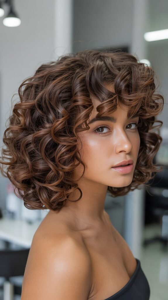  Curly Angled Bob