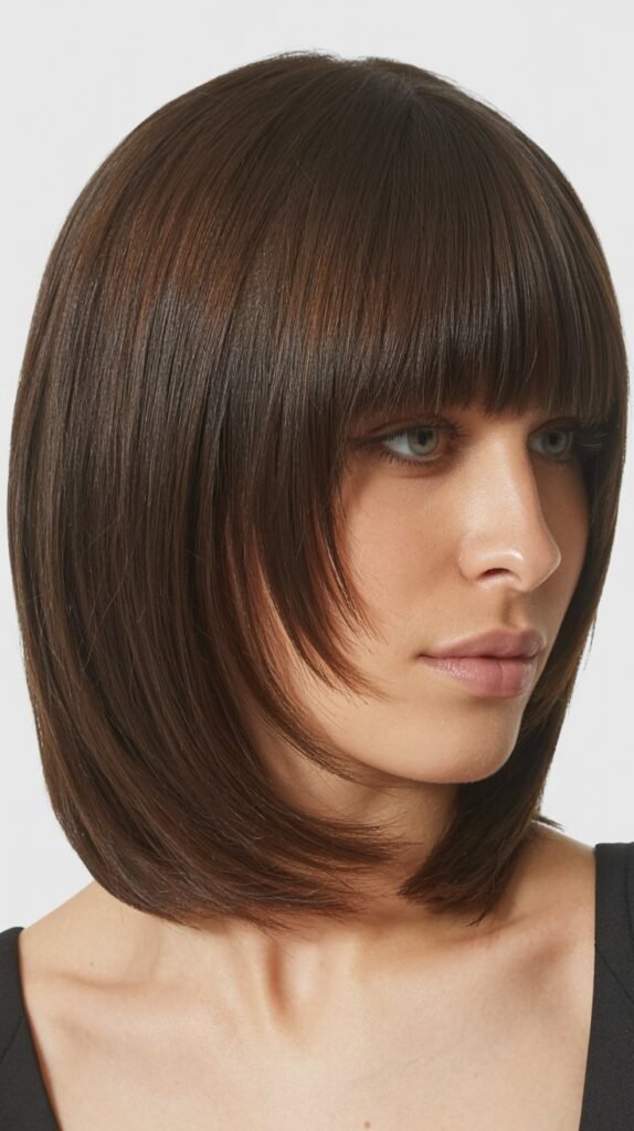 Layered Choppy Bob with Bangs