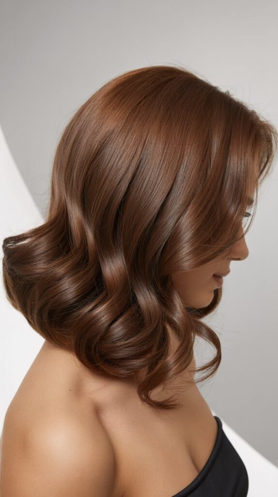 Long Angled Bob with Soft Curls