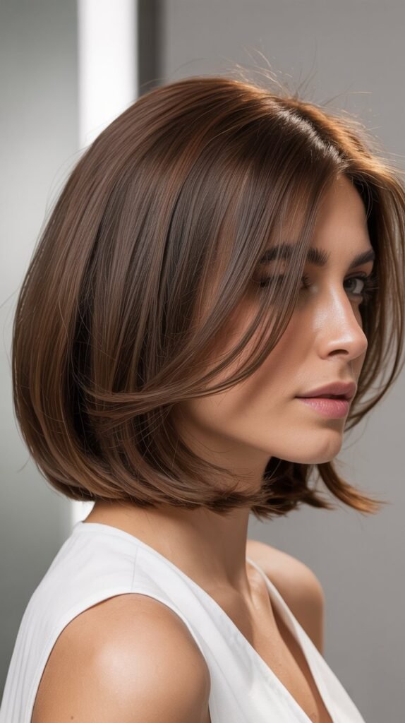 Classic Angled Bob with Subtle Layers