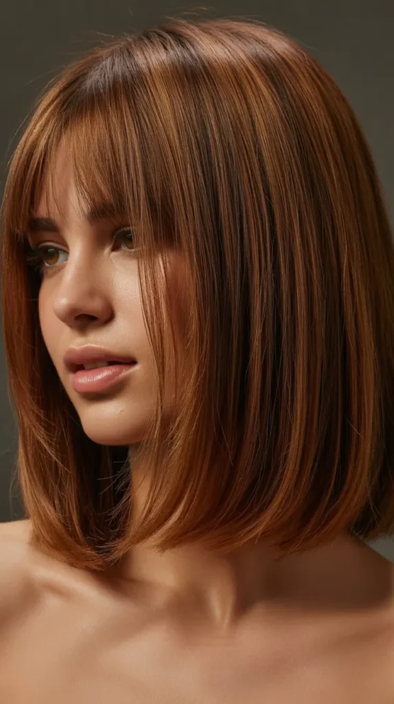 Long Bob with Baby Curtain Bangs