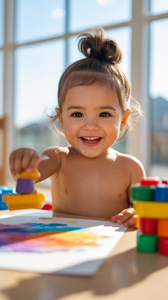 33 Adorable Kids' Hair Ideas That Keep Hair Out of the Face 4 Top Knot Bun