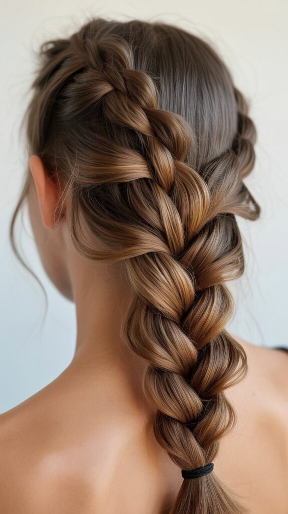 30 Easy and Quick Greasy Hair Hairstyles 14 Rope Braid Ponytail