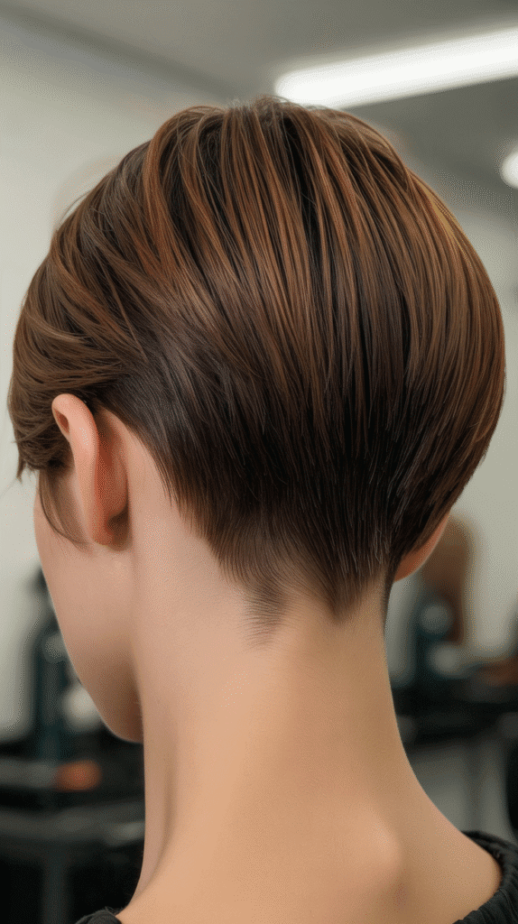 Best 27+ Inspiring Back View Stacked Inverted Bob Haircut Ideas 8 Stacked Inverted Bob with Nape Detail