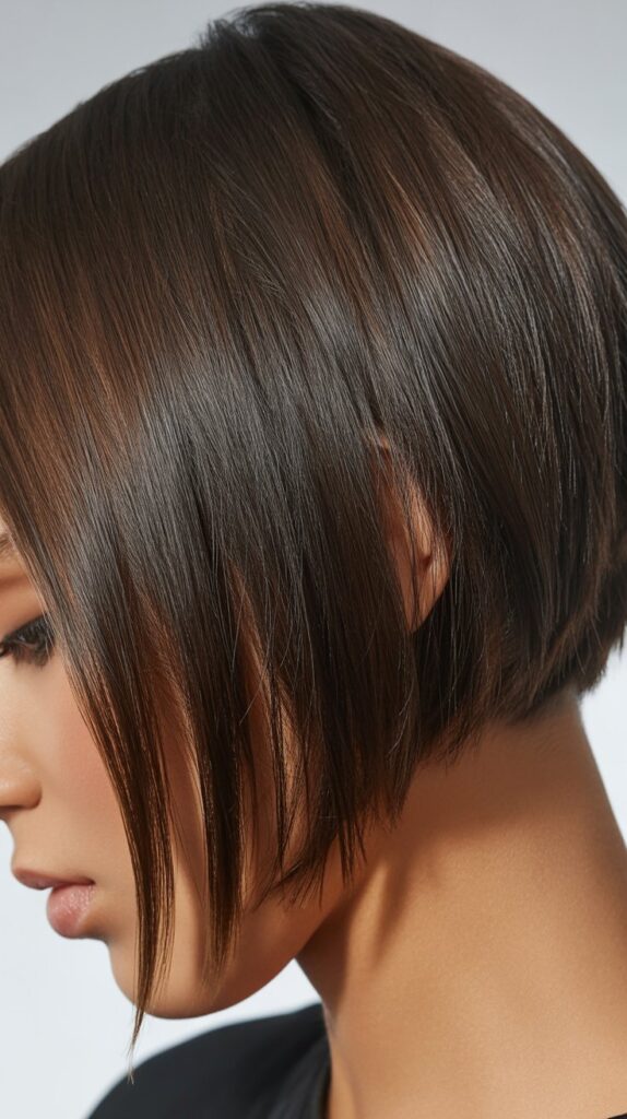 Best 27+ Choppy Bob Haircuts for Thick Hair 13 Choppy Angled Bob with Deep Side Part