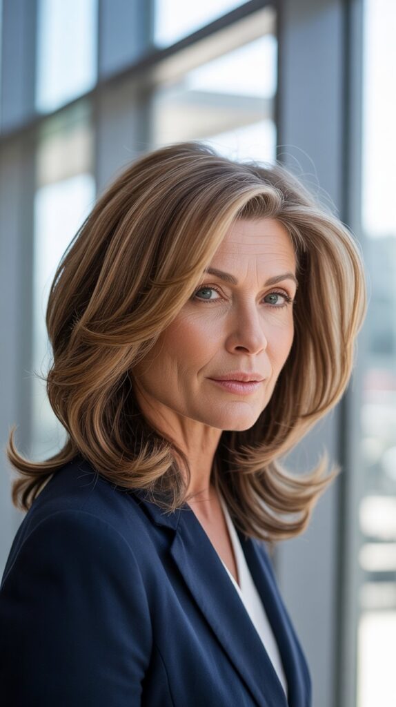 Best 30+ Very Layered Medium Hairstyles for Women Over 50 29 Soft Graduated Layers