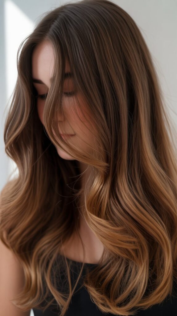 27 Stunning Brunette with Highlights and Lowlights Ideas 12 Ombré Lowlights from Root to Mid-Shaft