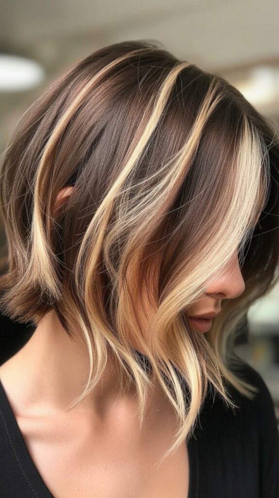 Choppy Bob with Chocolate and Blonde Balayage