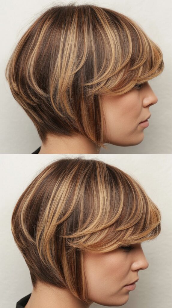 Best 32+ Inverted Layered Bob Hairstyles with Stacked Cuts Trendy Upgrade 12 Inverted Bob with Balayage and Stacked Dimension