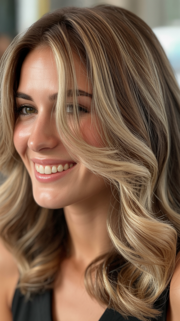 Sandy Blonde Highlights with Espresso Lowlights