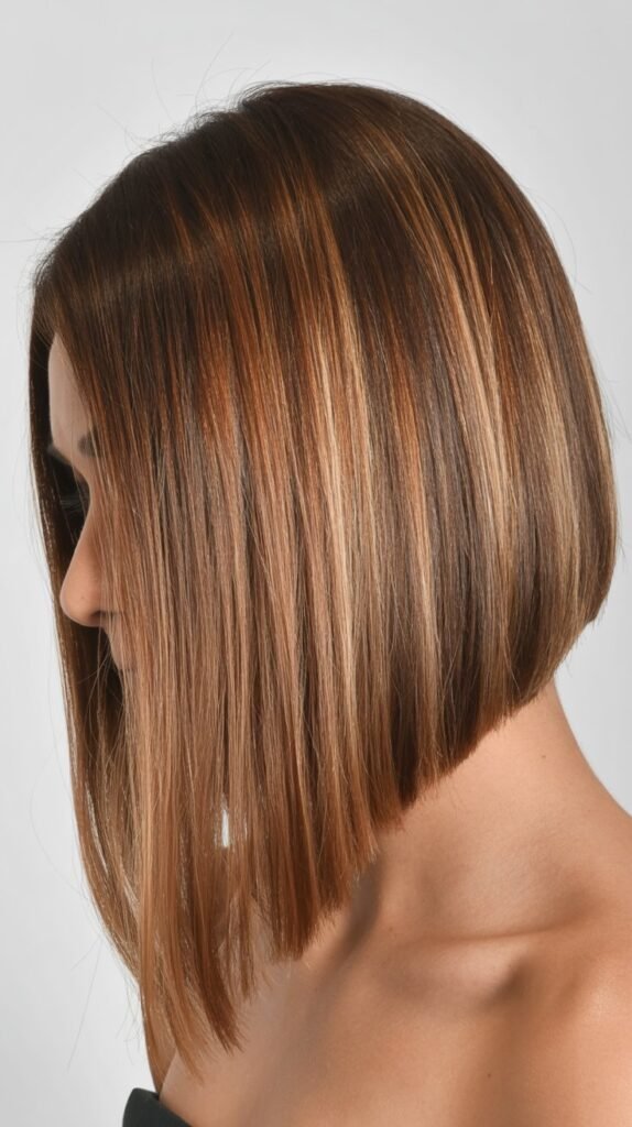 Long Angled Bob with Balayage