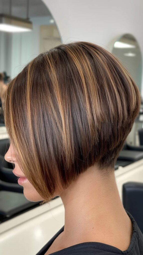 Classic Stacked Angled Bob with Graduated Layers