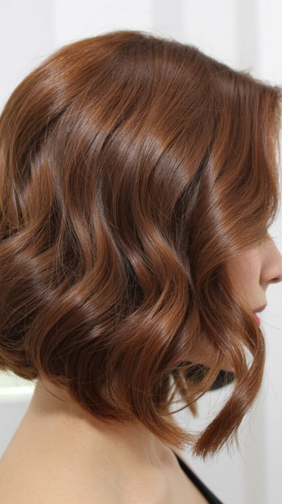 Wavy Angled Bob for Thick Hair