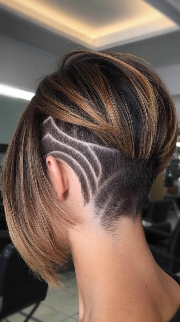 Stacked Bob with Undercut Design