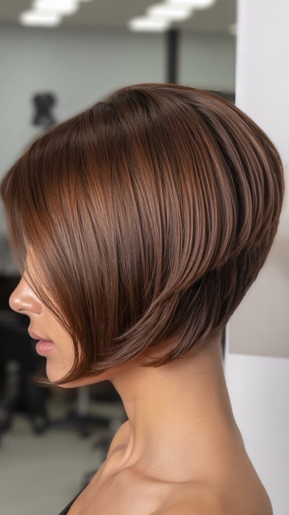 Rounded Stacked Bob with Curved Silhouette