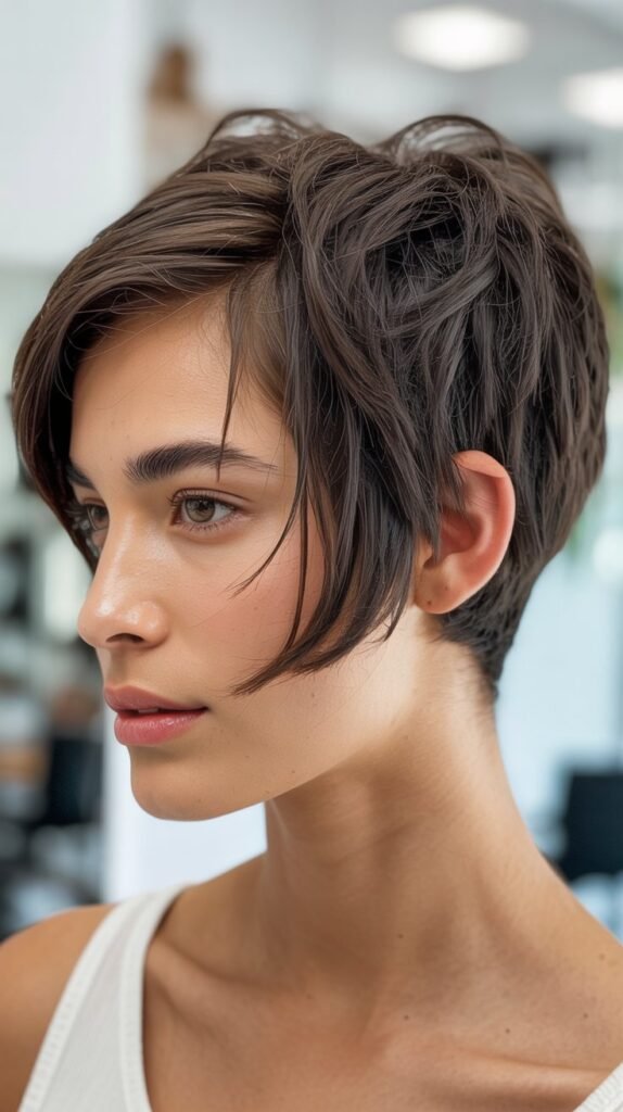 Shaggy Pixie with Side Part