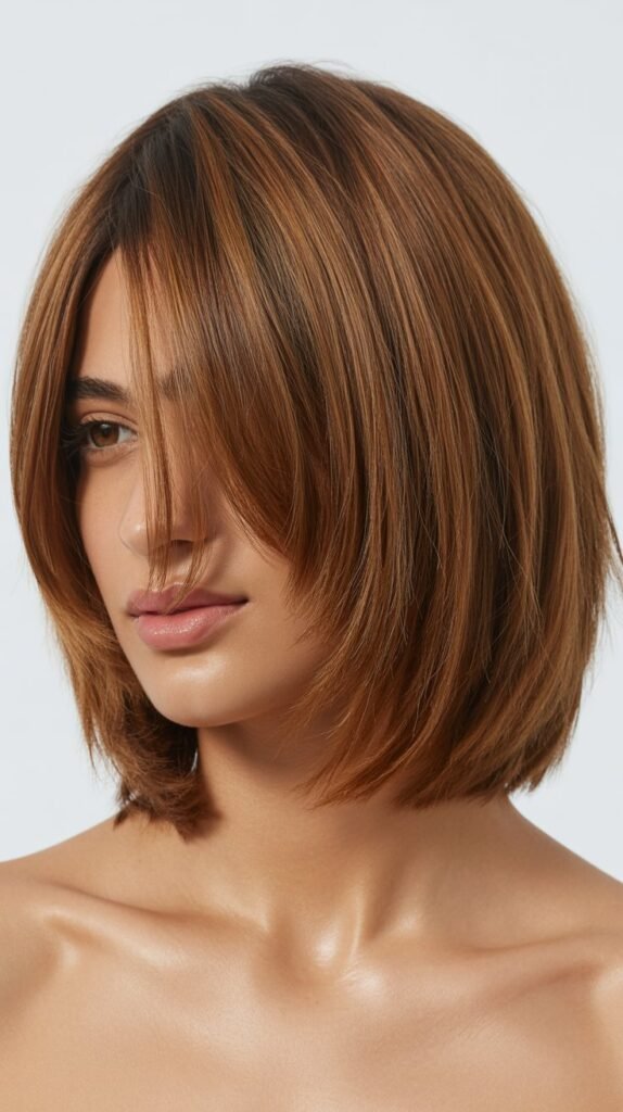 Choppy Long Bob with Piecey Curtain Bangs