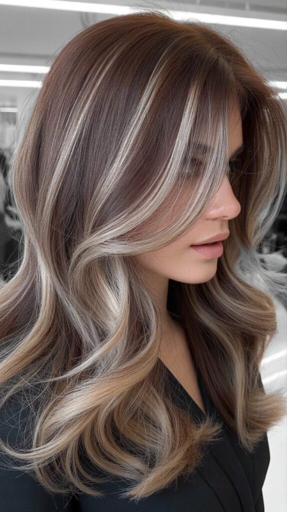 Ash-Blonde Highlights for Brunettes