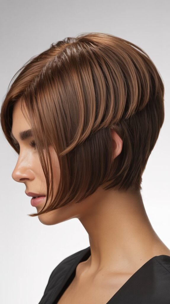 Short Stacked Bob with Tapered Nape