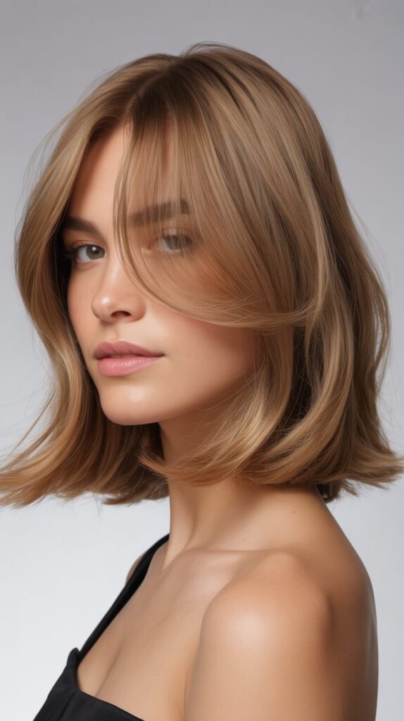 Versatile Lob with Curtain Bangs