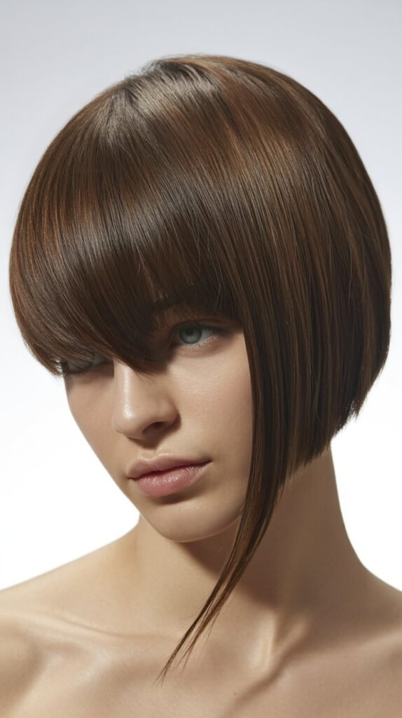 Asymmetrical Bob with Heavy Side Fringe