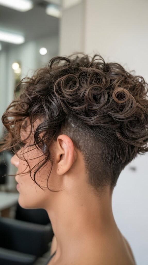 Layered Curly Tapered Cut