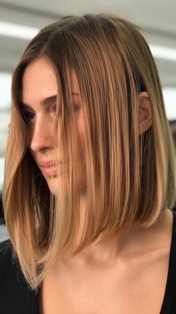 Long Bob with Face-Framing Highlights