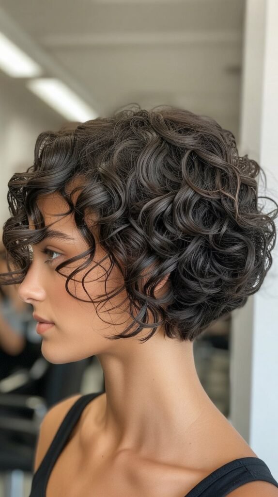 Stacked Curly Bob