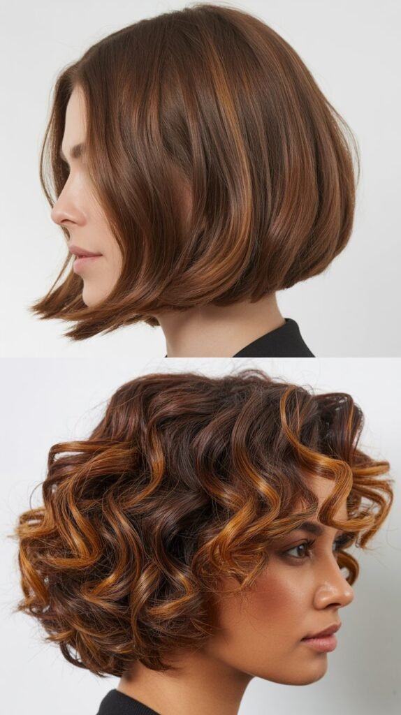  Curly Bob with Caramel Dimension