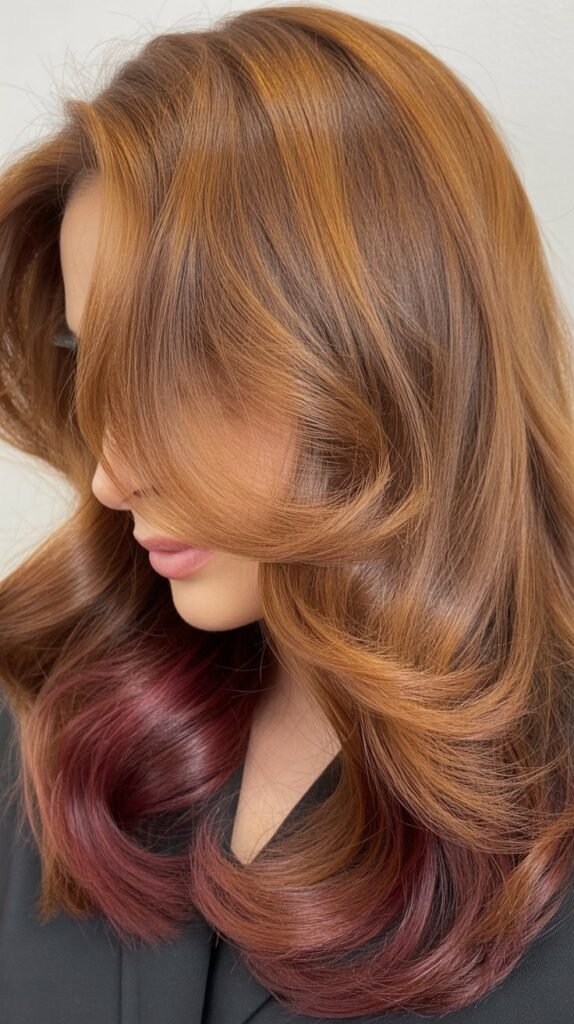 . Pale Blonde with Burnt Sienna Accents