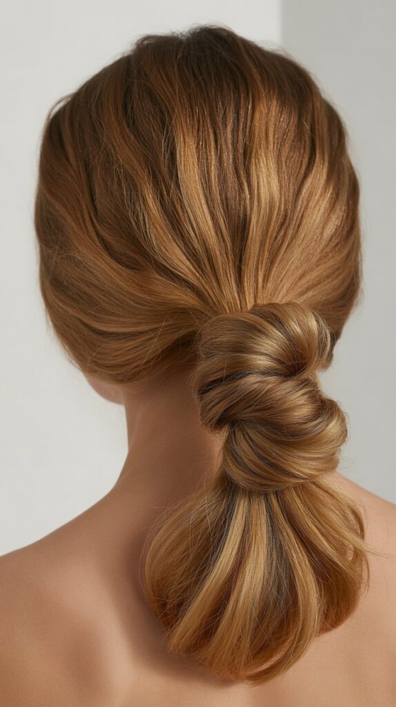 27 Elegant Greasy Hair Updo Hairstyles 23 The Folded Ponytail Updo