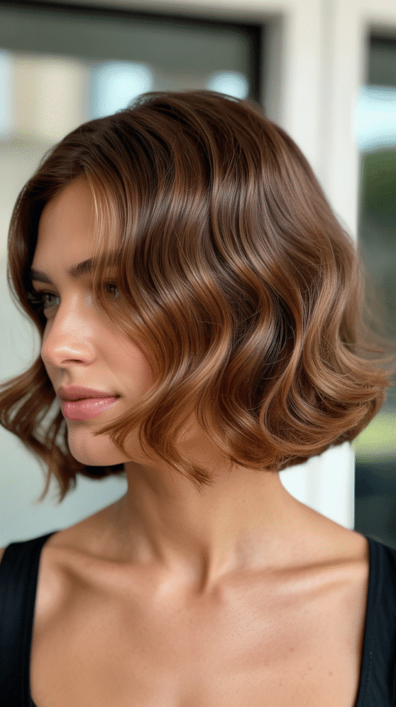 Top 30 Natural Wavy Haircuts Every Woman Will Love 18 Wavy Stacked Bob