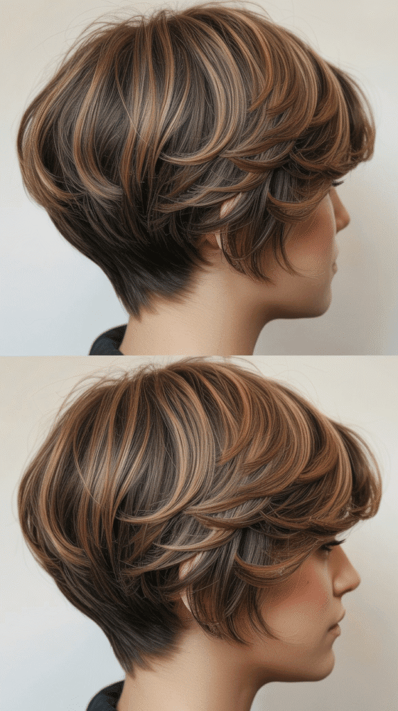 Best 27+ Inspiring Back View Stacked Inverted Bob Haircut Ideas 25 Stacked Bob with Face-Framing Layers