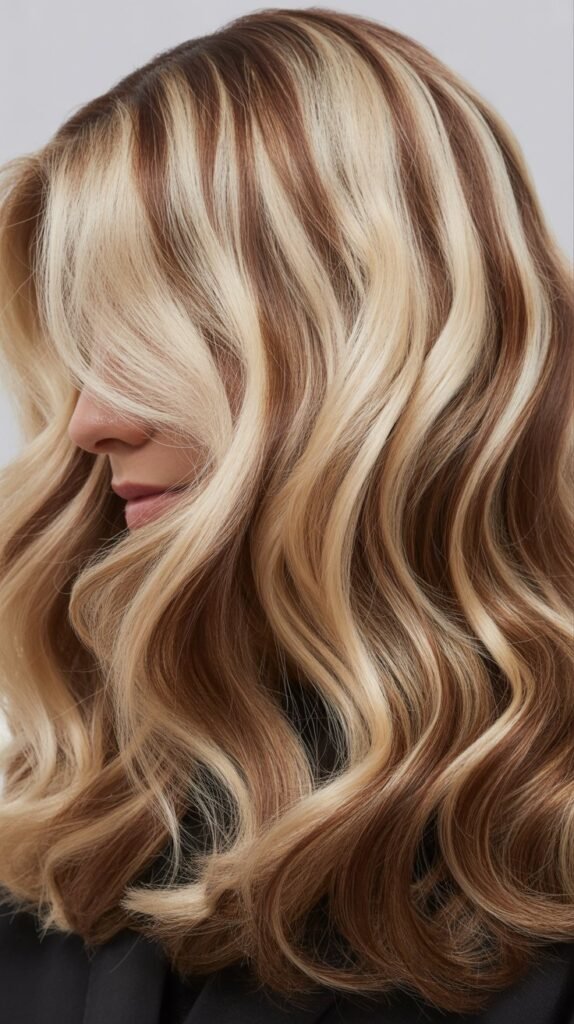 Cream Blonde with Hazelnut Lowlights