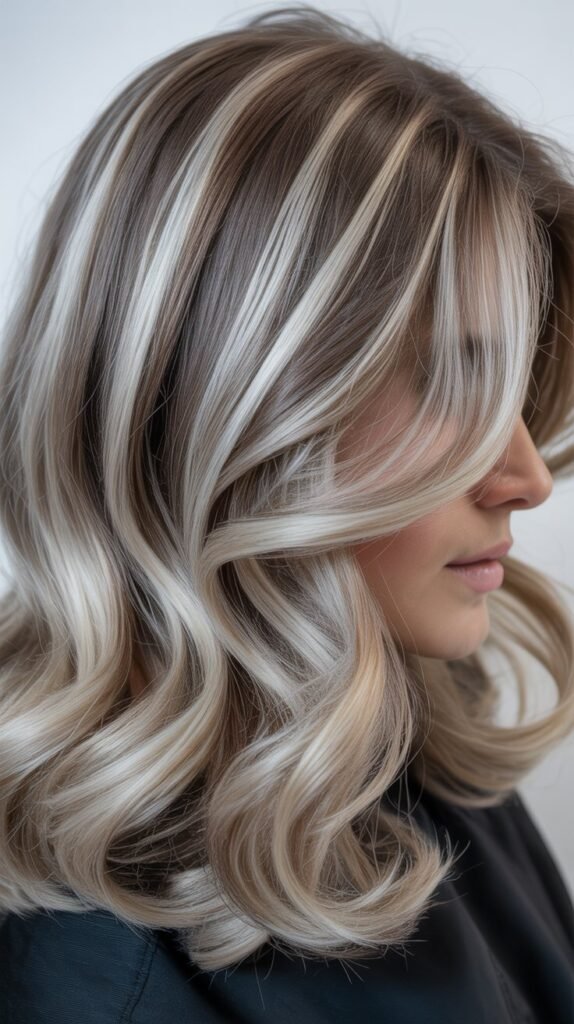 Ash-Blonde Highlights for Gray Coverage
