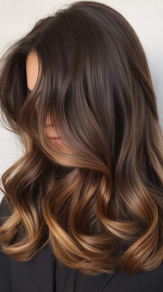 Classic Espresso Balayage with Caramel Undertones