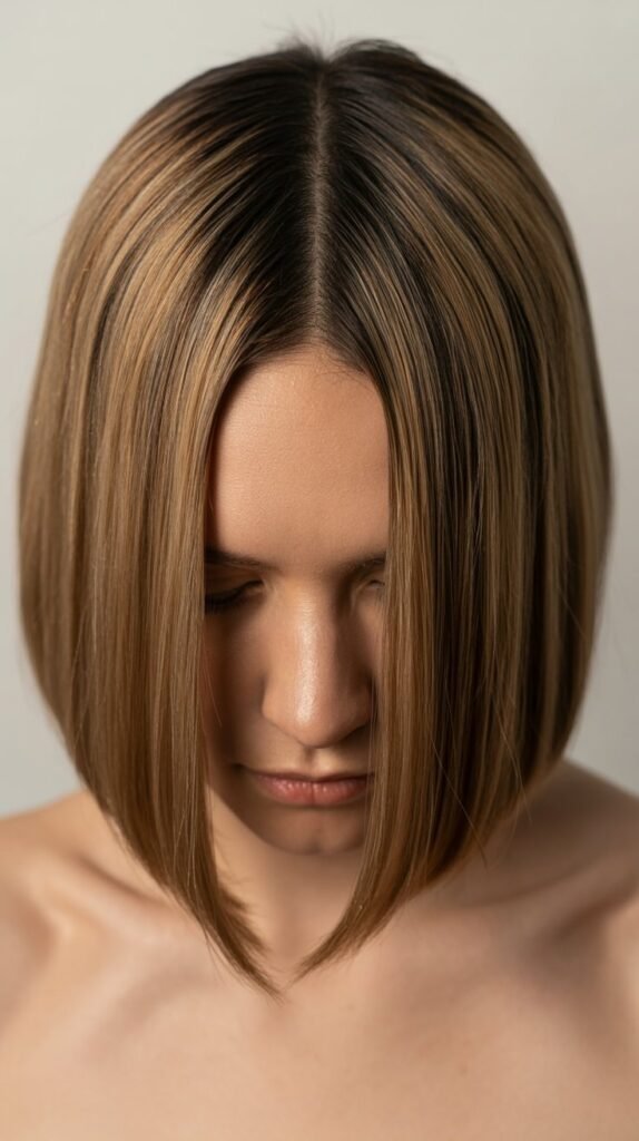 Blunt Lob with Center Part