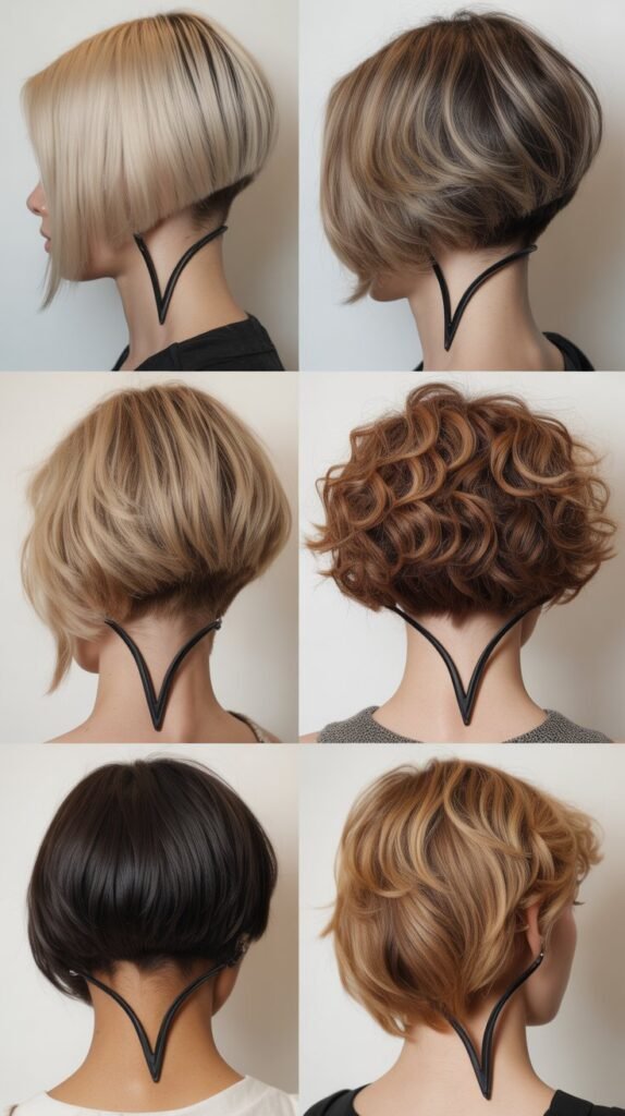 5. Inverted Bob with V-Shape Back